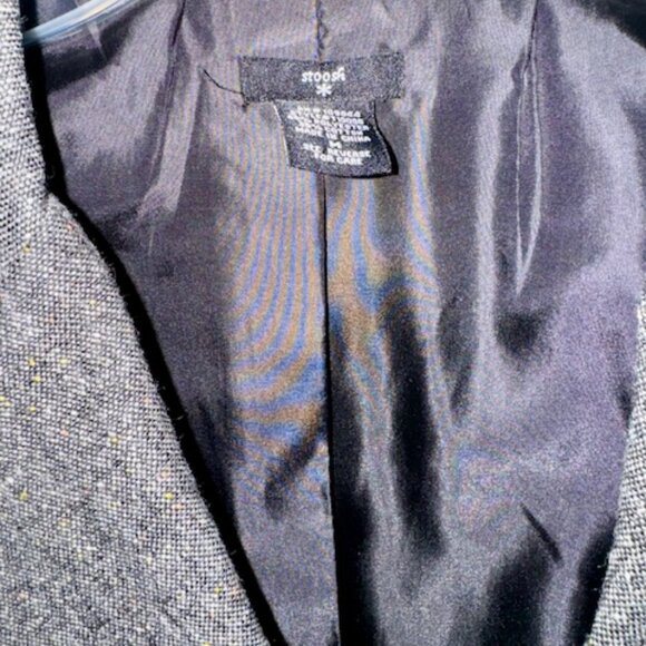 Gray three-quarter-sleeved tweed blazer - Picture 7 of 8